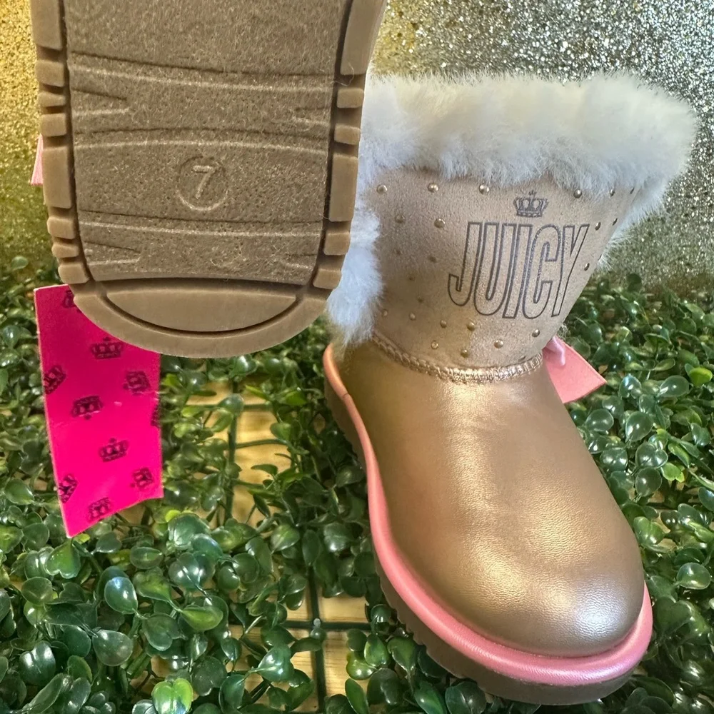 Juicy Couture Gold and Pink Kids Boots